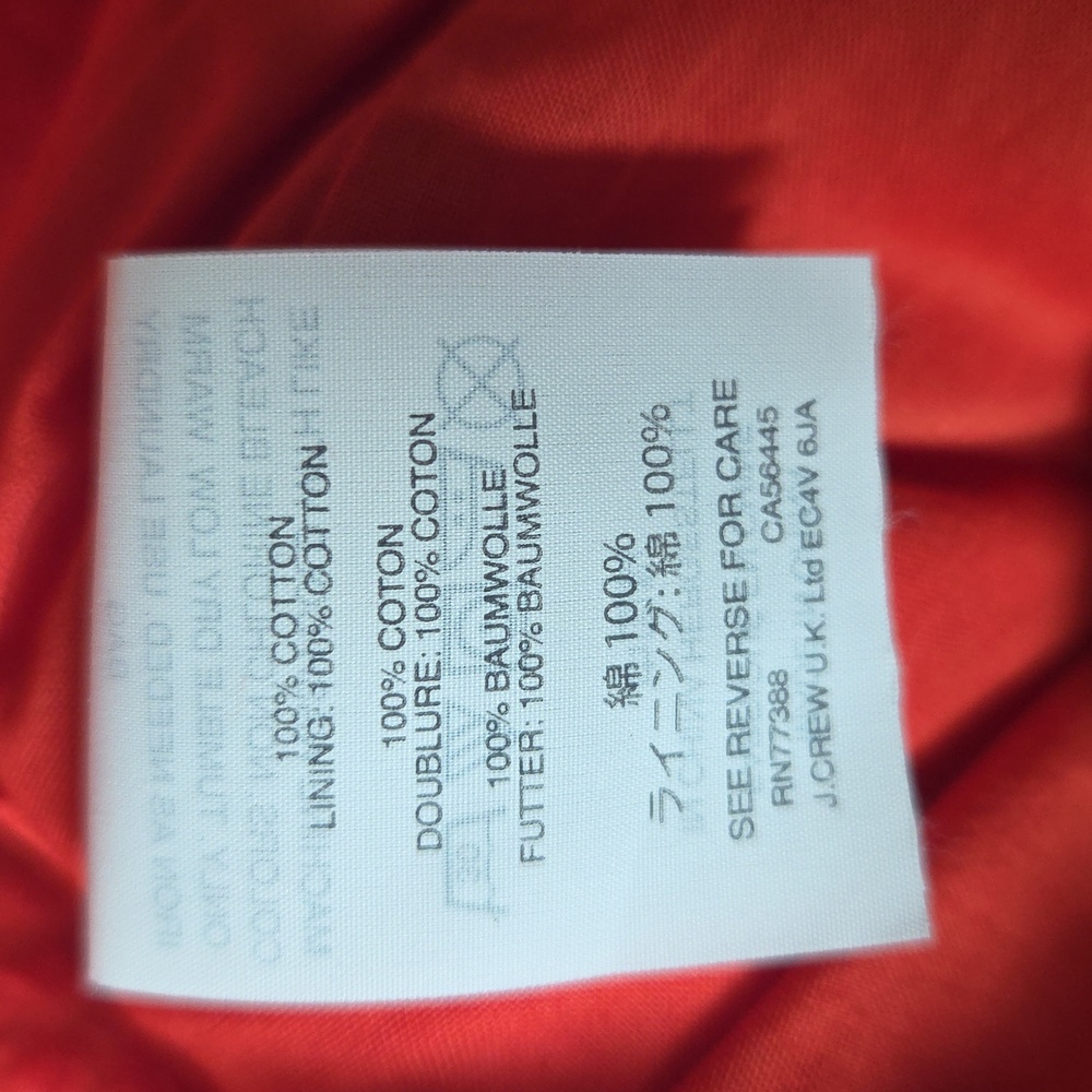J. Crew Vibrant Red Textured Dress,100%cotton,sz 10. - Picture 5 of 5